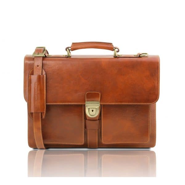イタリア製クラシックスタイル本革レザービジネスバッグ２